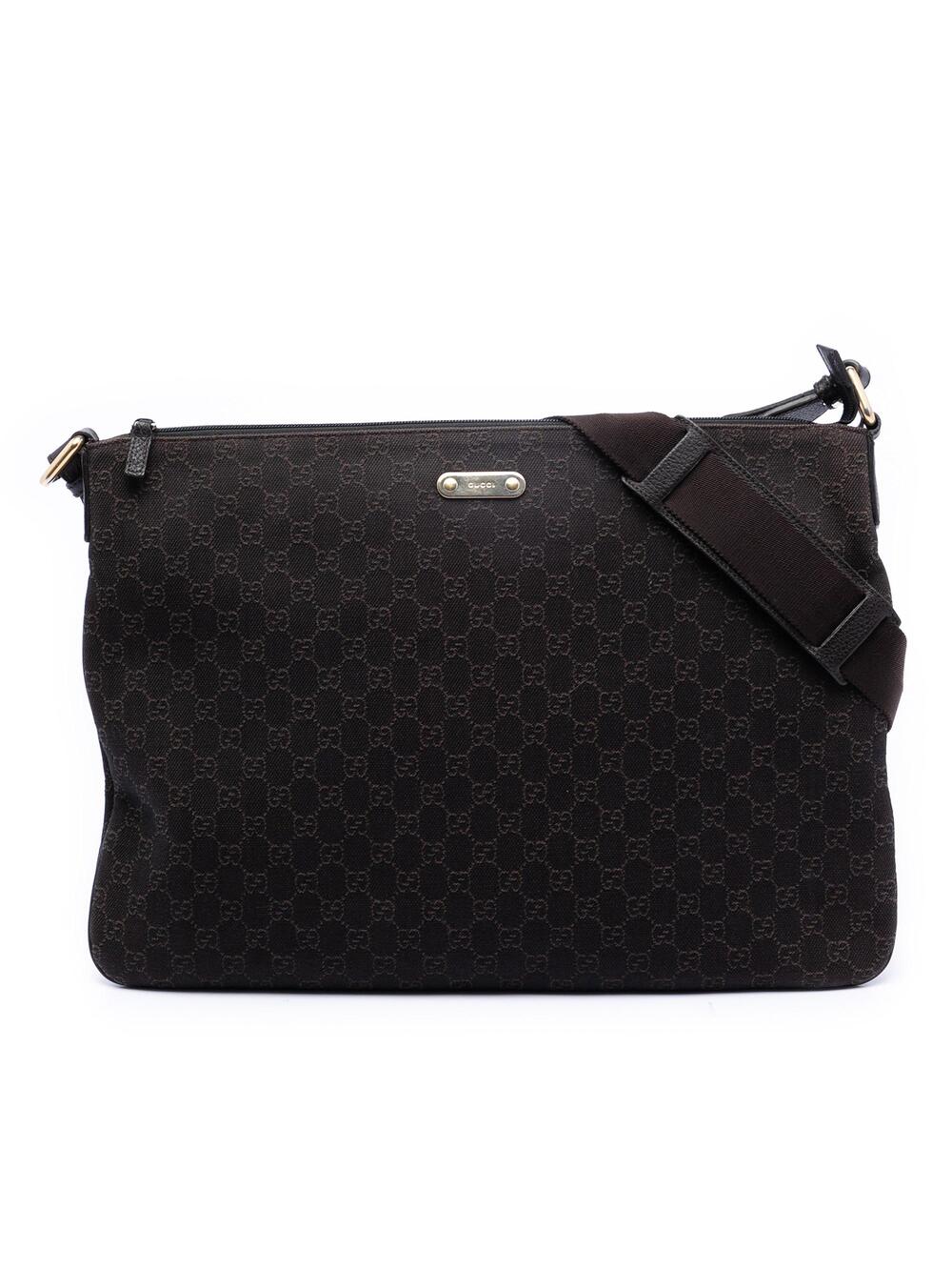 Gucci Zip Top Messenger Bag Gg Coated #298224G65B